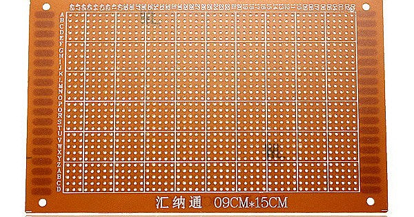 Large solderable dot board for electronics prototyping and permanent circuit building
