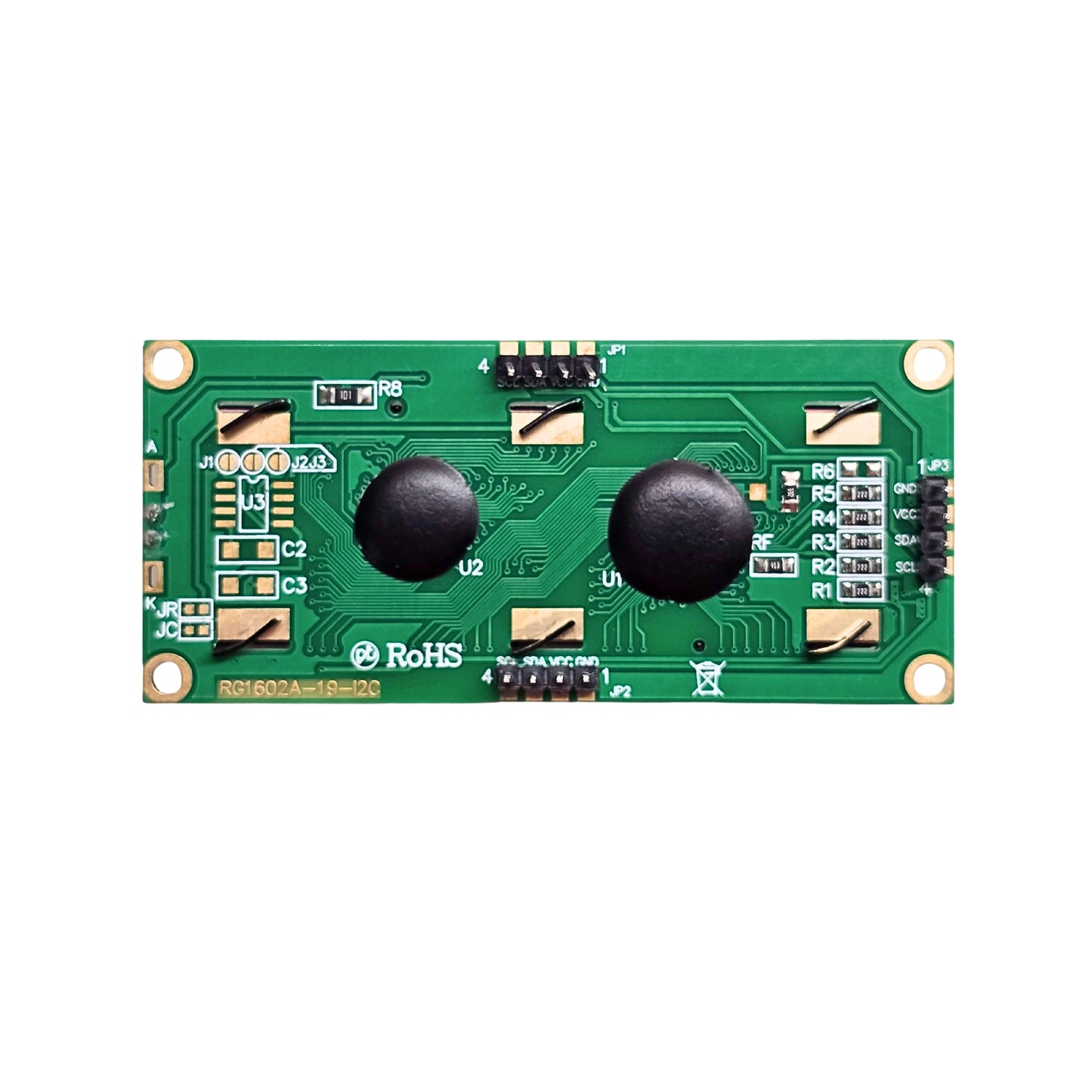 16x2 Display GREEN With I2C (Inbuilt) | LCD Module Compact Panel Display