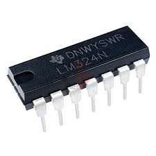 LM324 quad operational amplifier IC for analog signal processing