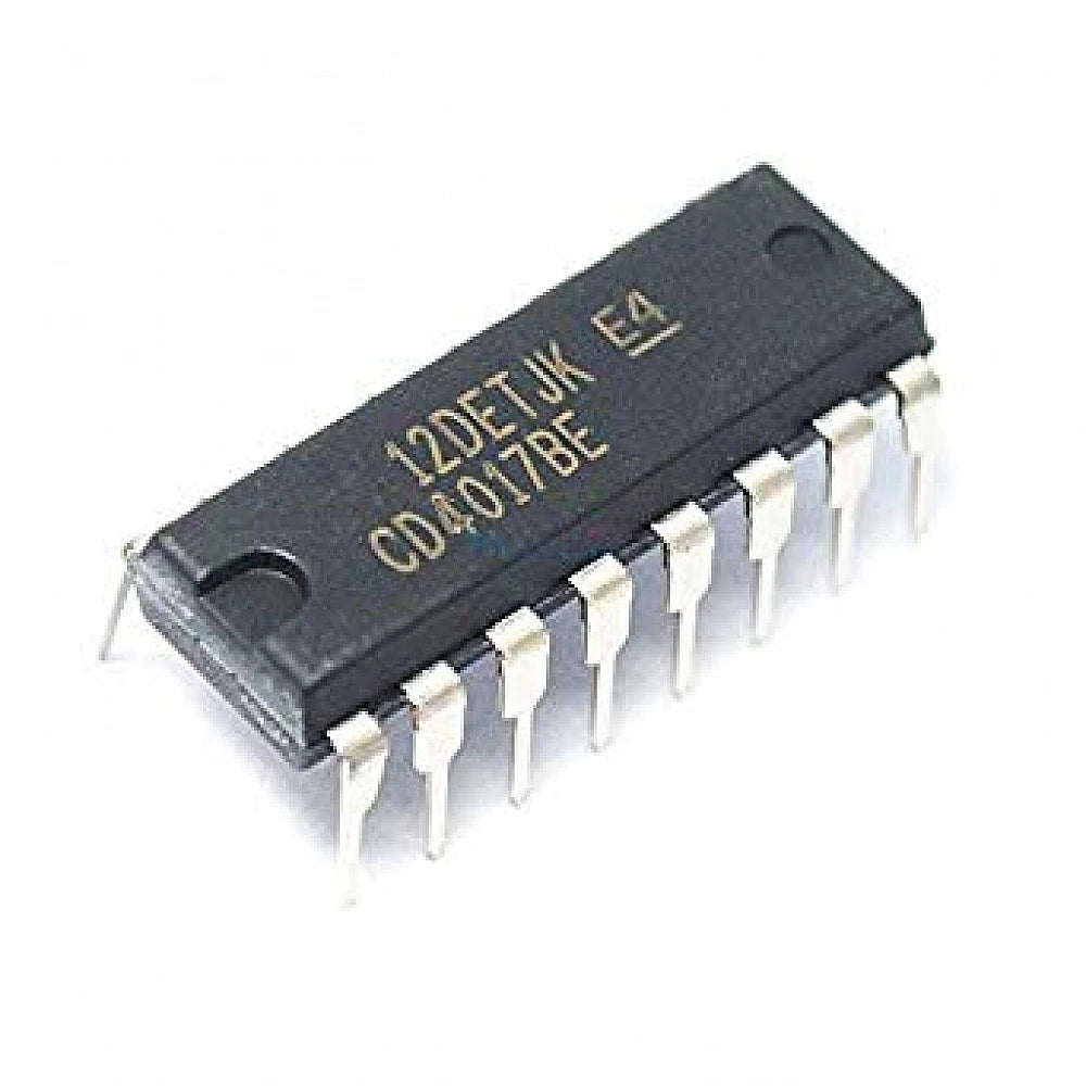 CD4017 Decade Counter IC | CMOS 10 Output Divider Counter Chip (DIP-16)
