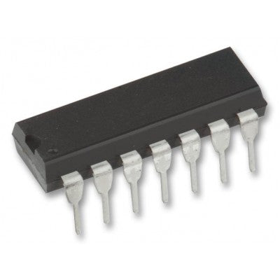 7406 Hex Inverter NOT Gate IC – Six-Channel TTL Logic Inverter with Open-Collector High-Voltage Outputs, DIP-14
