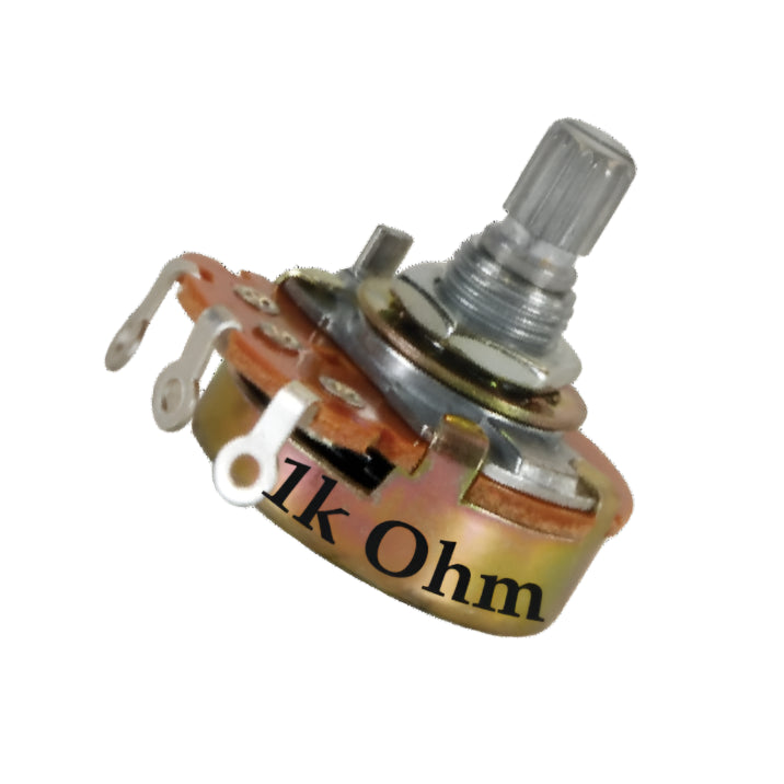 1K ohm potentiometer for adjusting resistance in circuits