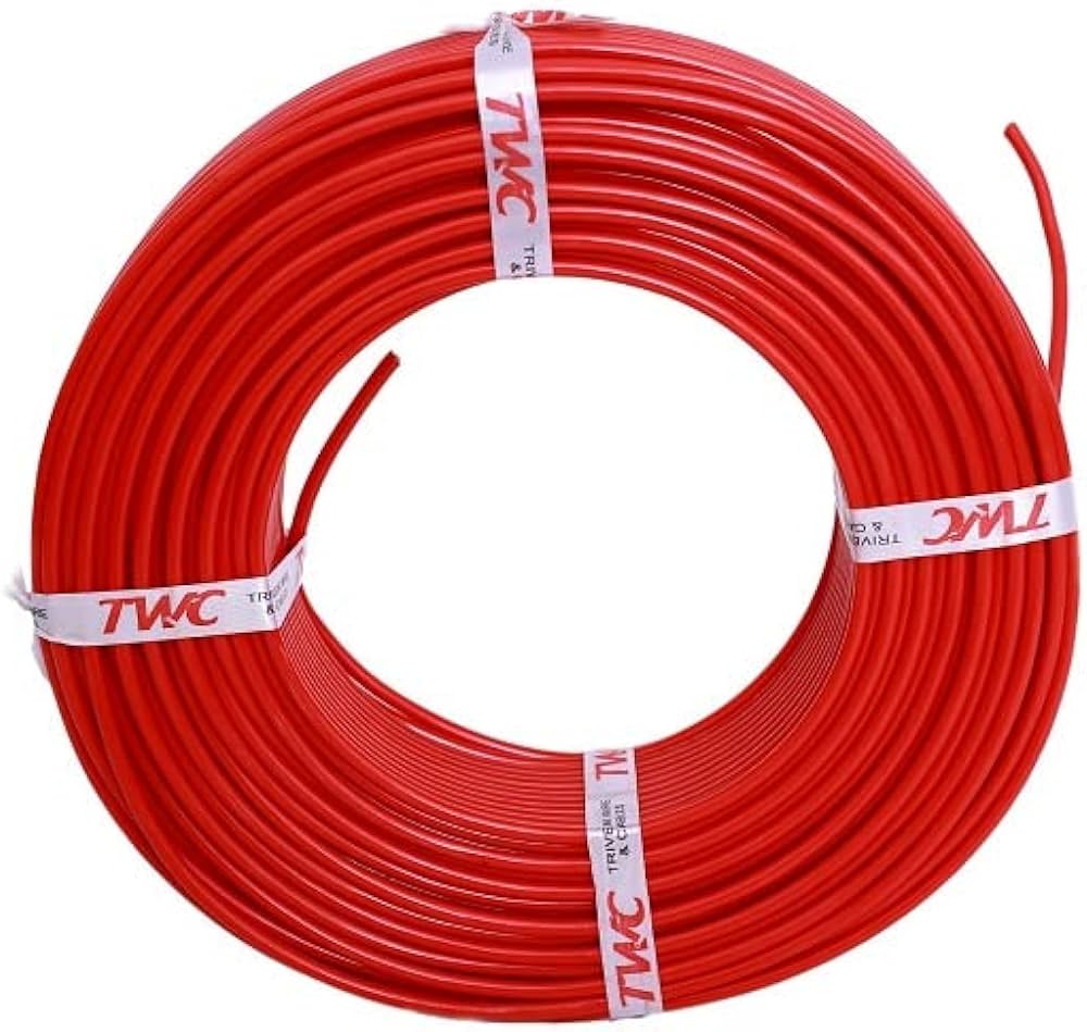 1 meter length of red single core wire