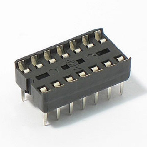 14-pin IC base for mounting integrated circuits