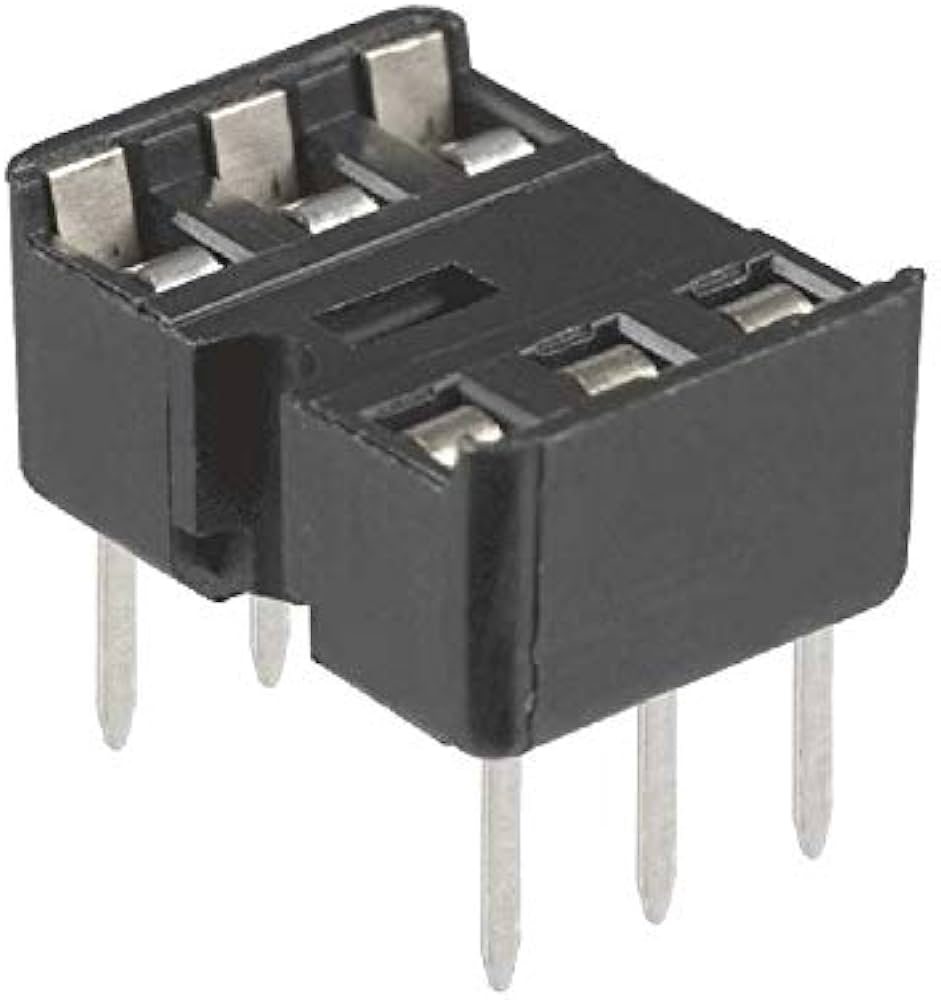 6-pin IC base for mounting integrated circuits