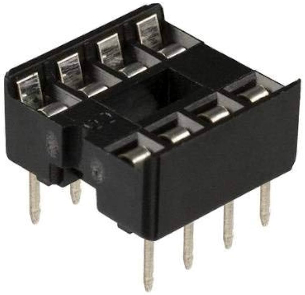 8-pin IC base for mounting integrated circuits