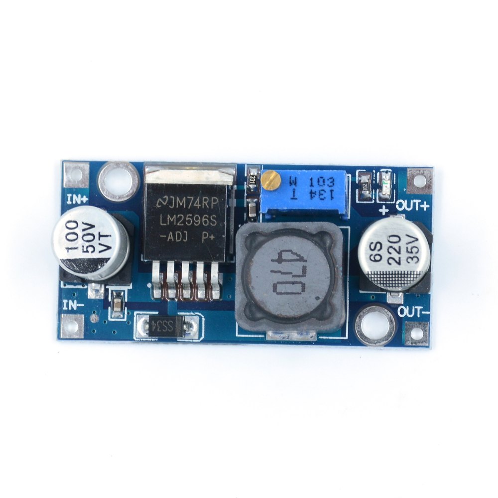 LM2596 adjustable DC-DC buck converter module for efficient voltage step-down in electronics projects
