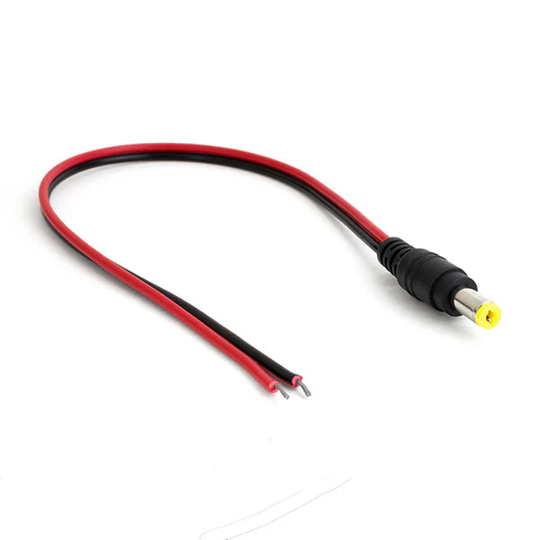 DC jack male power connector with wire for power supply connections