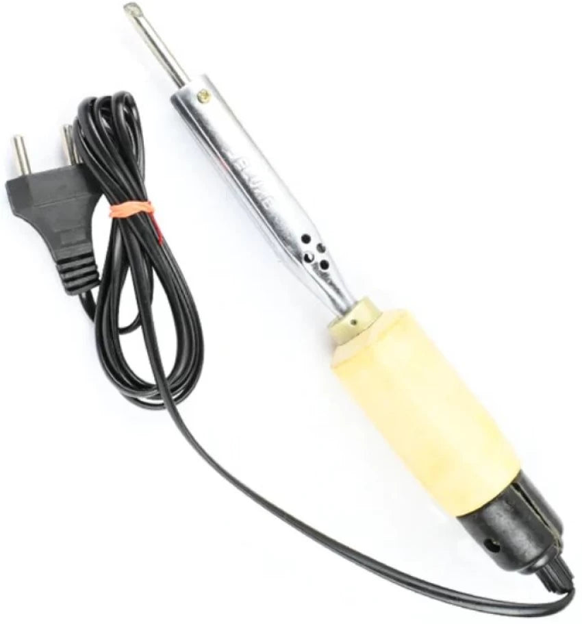 Wood-burning soldering iron with fine tip for pyrography, engraving, and craft work