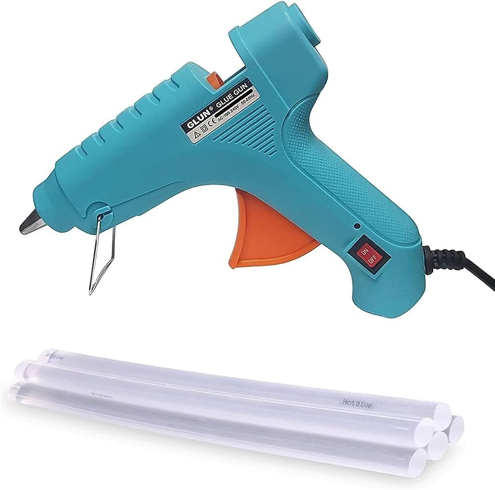 100W heavy-duty hot melt glue gun with large trigger and nozzle for industrial and DIY applications
