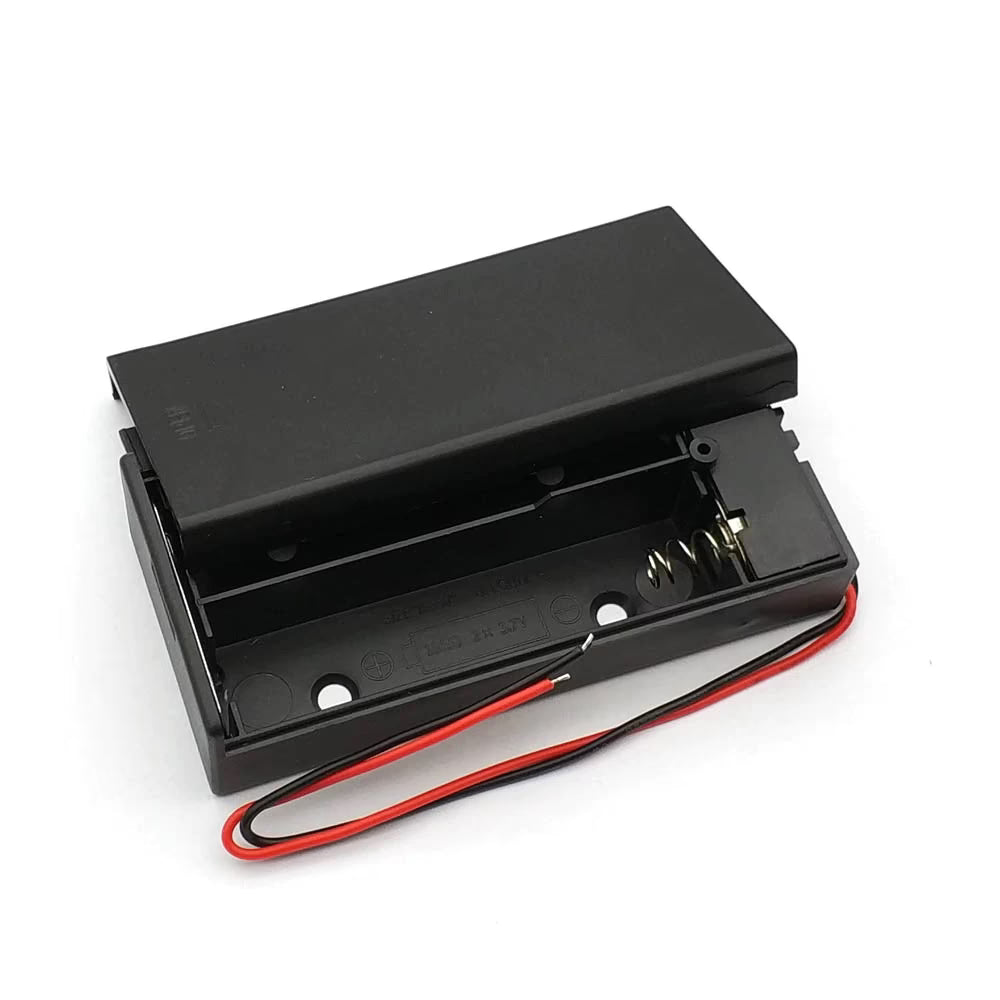 18650 - 2 Cell Holder with Cover & Switch – Secure Battery Storage Case with Protective Enclosure