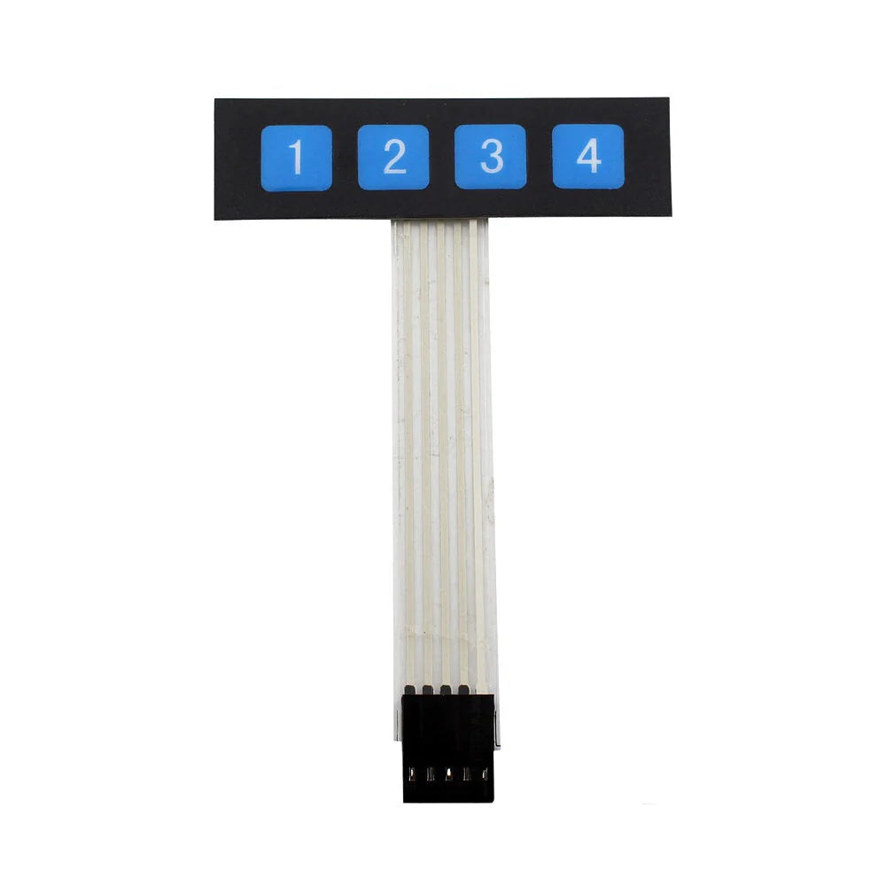 1x4 Matrix Membrane Keypad 4 Key Button Switch | 4x1 Numeric Keypad for Arduino, ESP32, Raspberry Pi & DIY Electronics