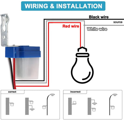 Day Night Sensor 10A – Automatic ON/OFF Light Sensor Switch AC 150V–250V