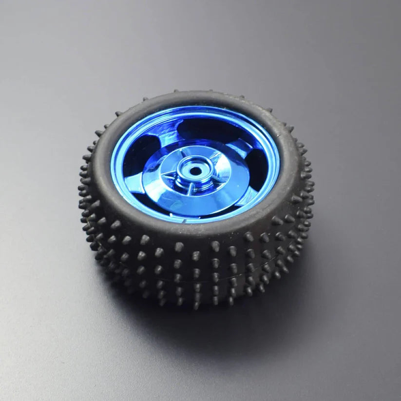 85mm x 38mm Blue Robot Wheel – Wide Rubber Tyre Wheel for Robotics Car Projects