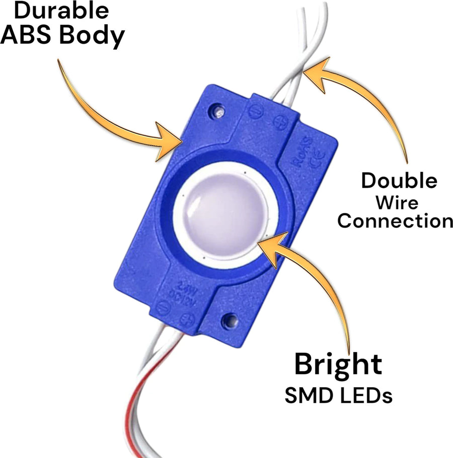 12V Coin LED Strip Blue Single Piece | Compact Blue LED Light Module for DIY Projects, Display Lighting, Decorative & Electronic Applications