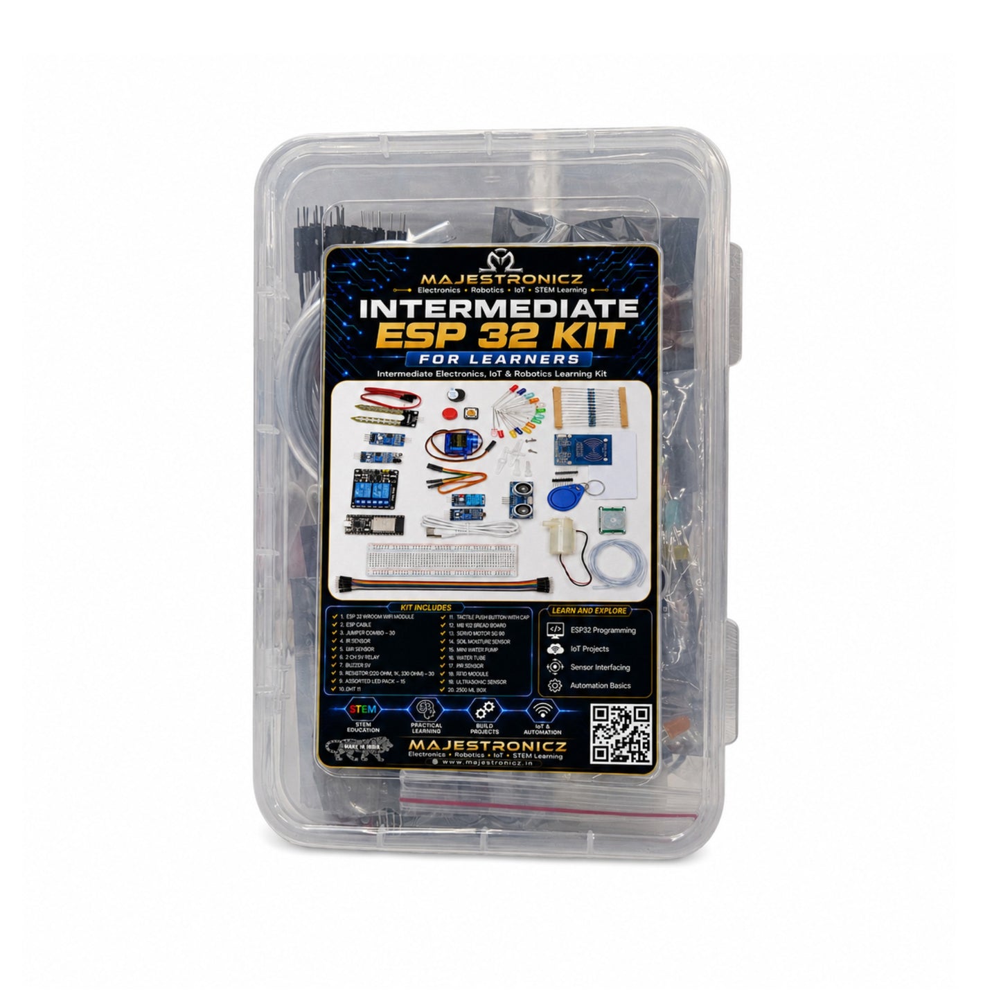 Intermediate ESP32 Starter Kit for IoT, Automation, Sensor Projects, Robotics & Electronics Learning