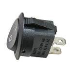 6A 250V AC SPST ON-OFF Round Rocker Switch Black | 2 Pin Panel Mount Power Switch for DIY Electronics & Appliances