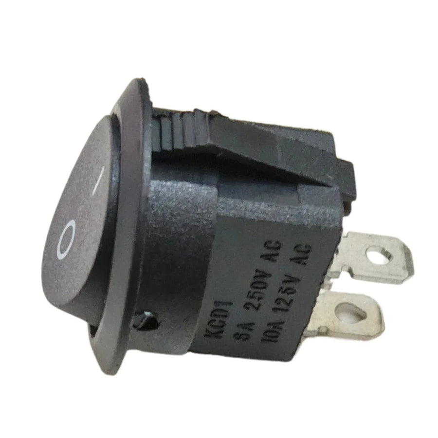 6A 250V AC SPST ON-OFF Round Rocker Switch Black | 2 Pin Panel Mount Power Switch for DIY Electronics & Appliances