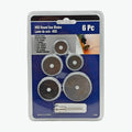 HSS Circular Saw Blade Set 6Pcs with Mandrel – Mini Rotary Cutting Disc Blades 22mm, 25mm, 32mm, 35mm, 44mm for DIY Cutting Tools