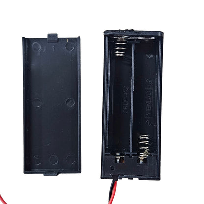 AAA 2 Cell Battery Holder with Cover and ON/OFF Switch – 3V Battery Case with Wire Leads