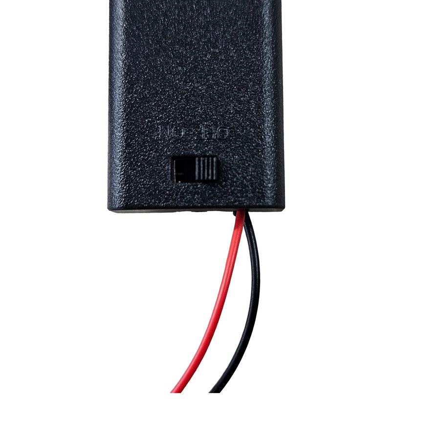 AAA 2 Cell Battery Holder with Cover and ON/OFF Switch – 3V Battery Case with Wire Leads