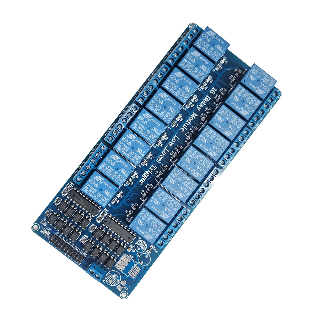 16 Channel 5V Relay Module Low Level Trigger | SRD-05VDC-SL-C 16CH Relay Board | 10A 250VAC / 30VDC for Arduino, ESP32 & Raspberry Pi