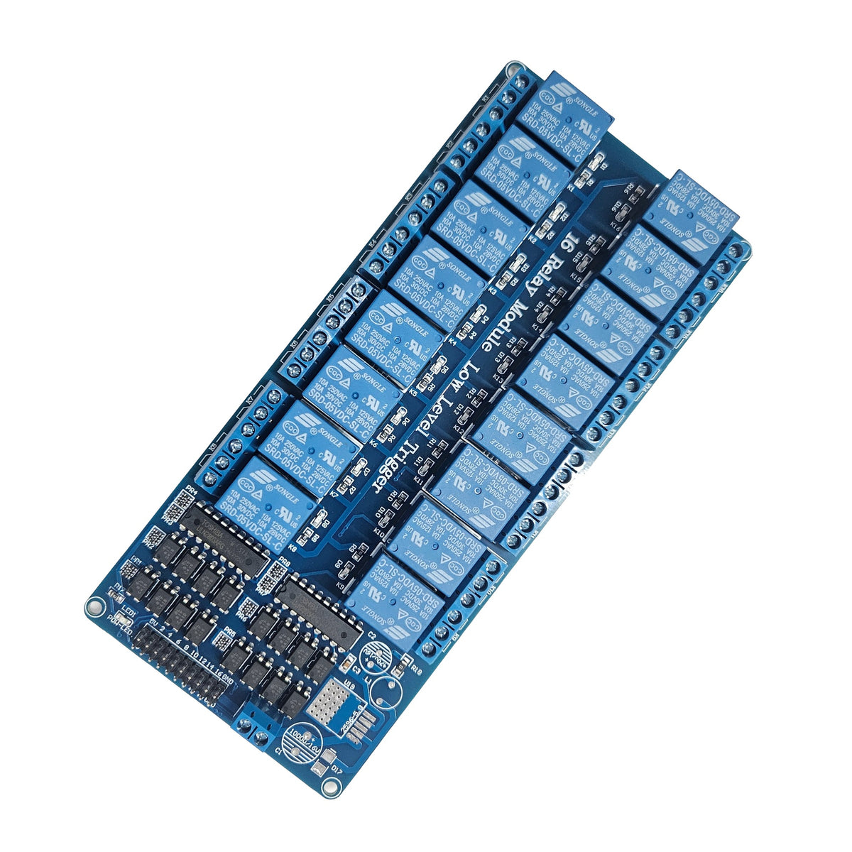 16 Channel 5V Relay Module Low Level Trigger | SRD-05VDC-SL-C 16CH Relay Board | 10A 250VAC / 30VDC for Arduino, ESP32 & Raspberry Pi