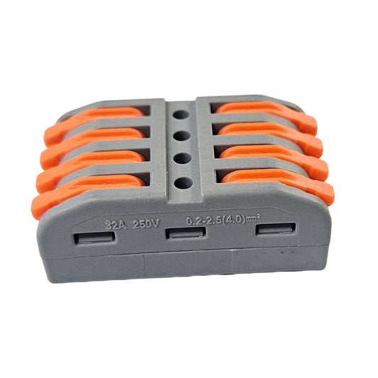 PCT 4 In 4 Out Wire Connector 32A – Quick Lever Terminal Block Electrical Cable Connector