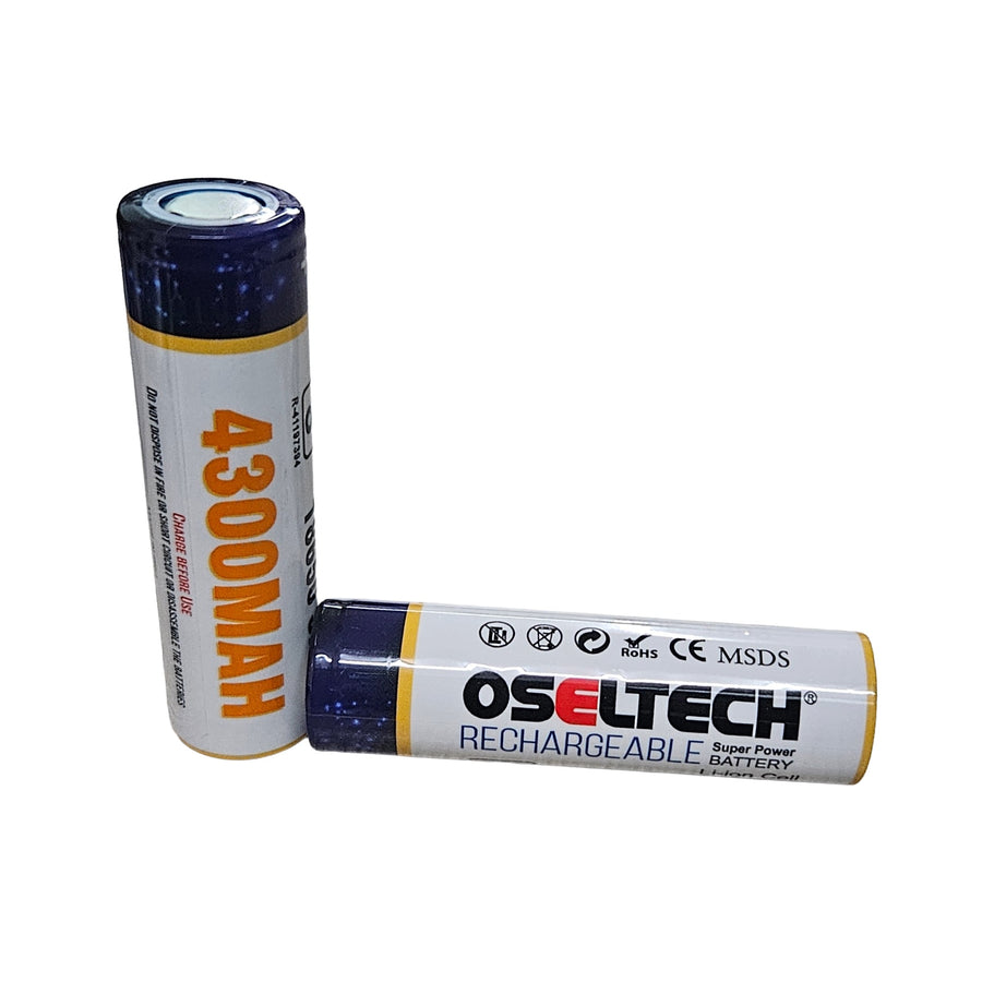 OselTech Rechargeable 18650 Li-Ion Battery 4300mAh 3.7V | High Capacity Lithium-Ion Rechargeable Cell for DIY, Robotics, Flashlights & Power Banks