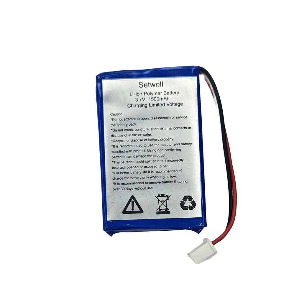 Setwell 3.7V 1500mAh Rechargeable Li-ion Polymer Battery Pack with 3-Pin Connector