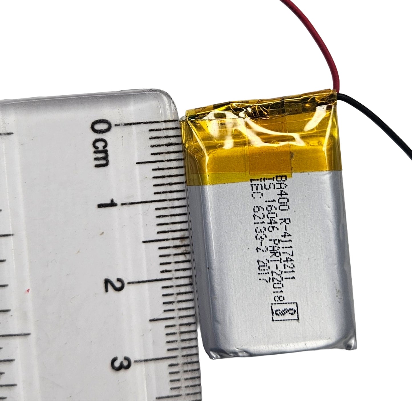 3.7V 400mAh Rechargeable LiPo Battery with Soldered Wires