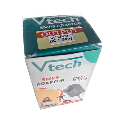 Vtech 6V 2A SMPS Power Adaptor with Sony-Type DC Positive Pin
