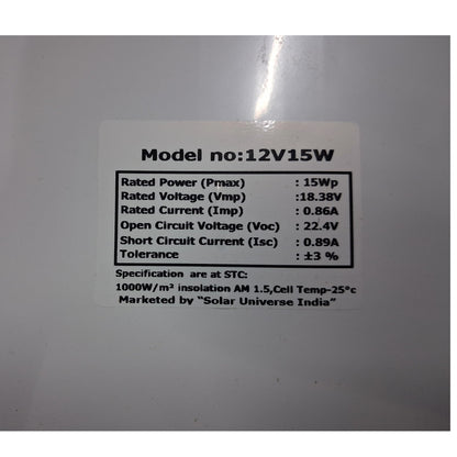 12V 15W  Solar Panel – Aluminium Frame for Battery Charging, Solar Projects and Lighting