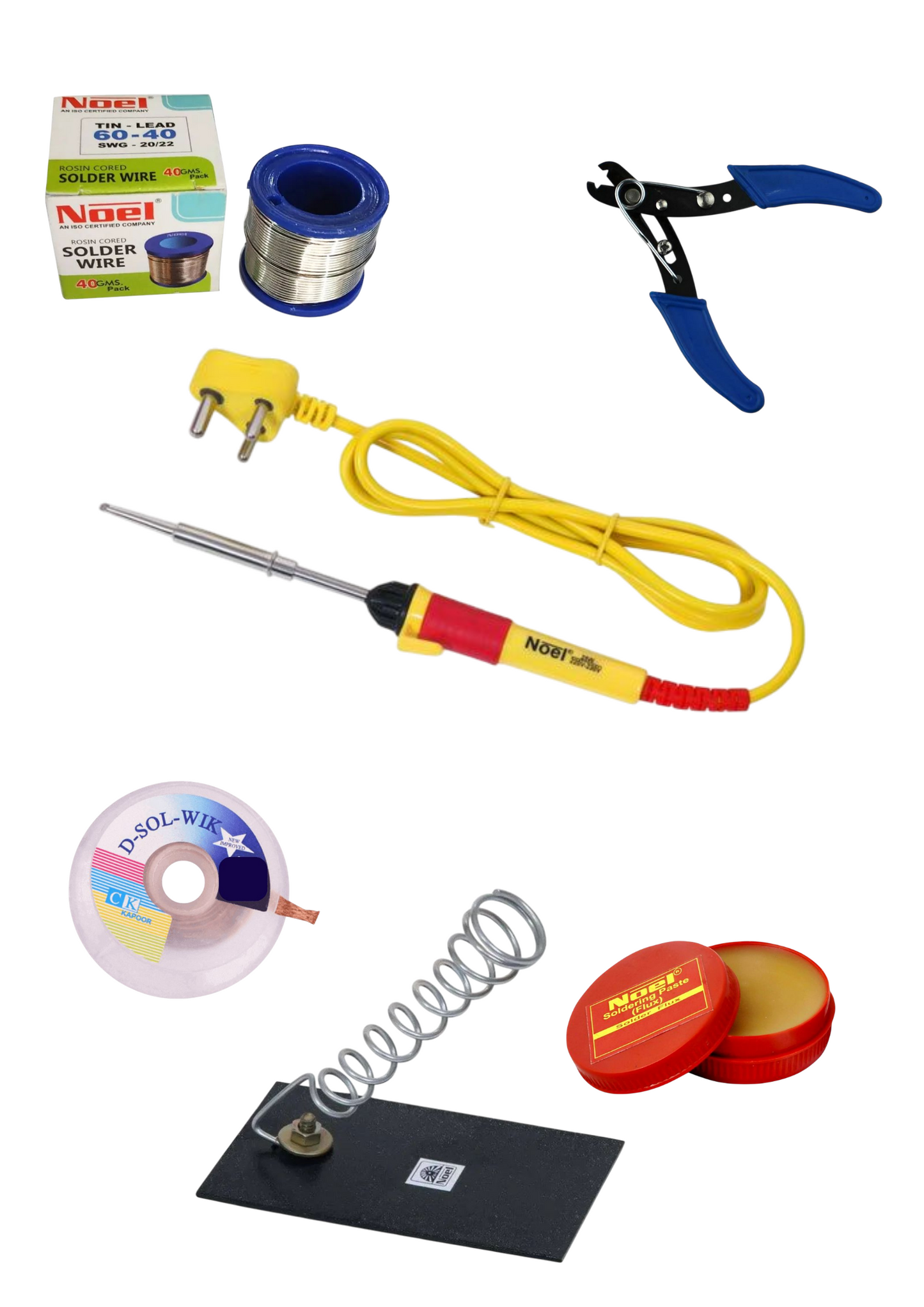 Soldering Kit – Complete Soldering Set with Iron, Wire, Stand, Flux & Tools (Noel)