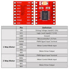TB6612FNG Dual Motor Driver Module – 1.2A per Channel, PWM Control