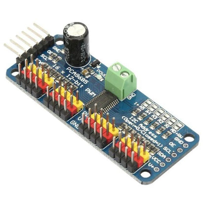 PCA9685 16-channel PWM driver module with I2C interface – servo control board for Arduino and Raspberry Pi