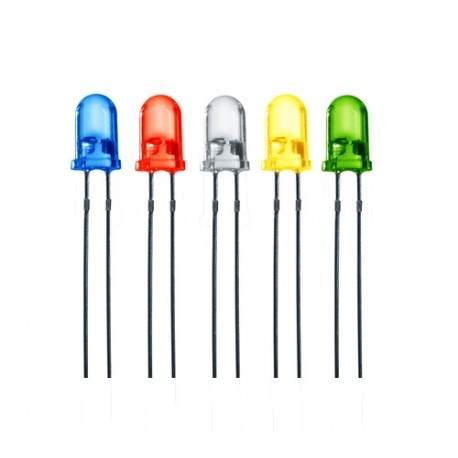 3mm LED Light Emitting Diode (LED) – Pack of 5 (mixed colors) | High Brightness Round LED for Arduino, DIY Electronics & Indicator Applications