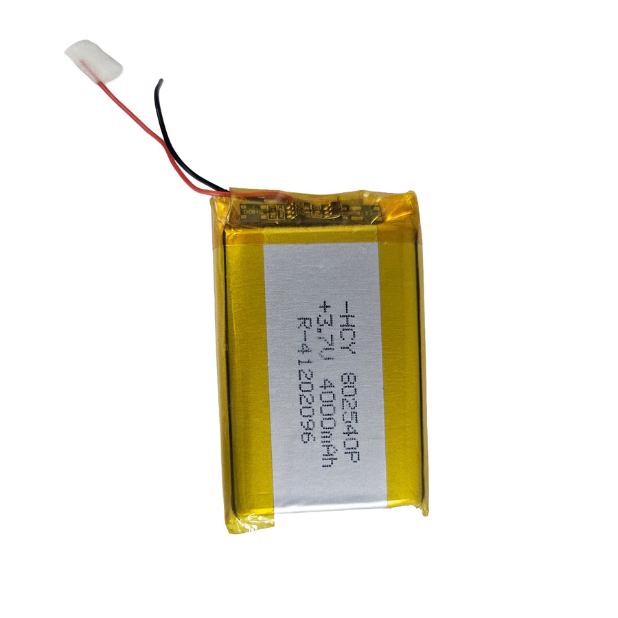 4000mAh Lithium Polymer Battery 3.7V Rechargeable Li-Po Battery Pack with 2-Wire Connector HCY 802540P R-41202096 for Bluetooth Speakers, Headphones, DIY Electronics, Robotics & Electric Devices