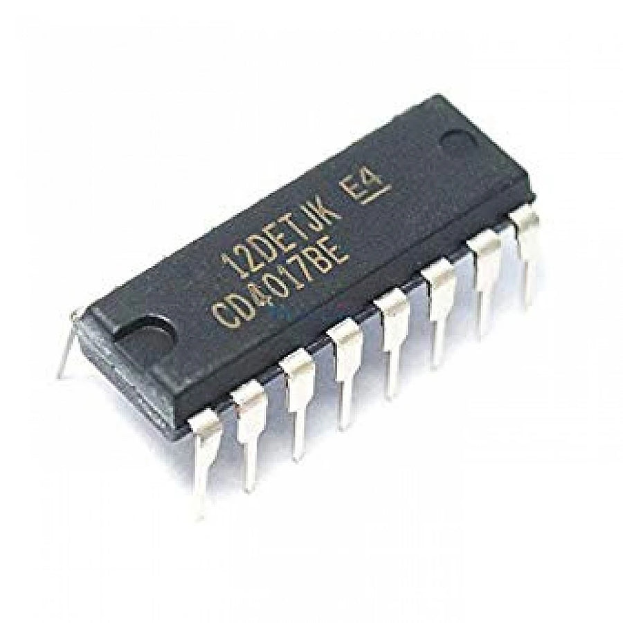 CD4017 Decade Counter IC | CMOS 10 Output Divider Counter Chip (DIP-16)
