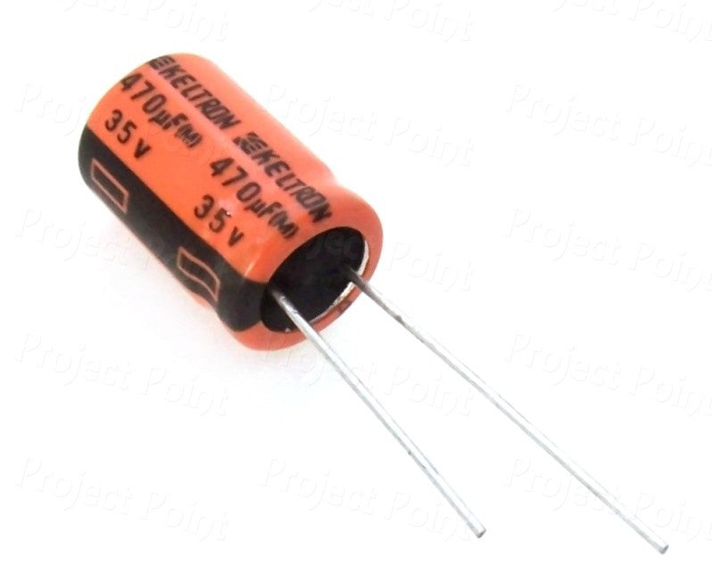 470µF 35V Electrolytic Capacitor – Radial Lead Aluminium Capacitor