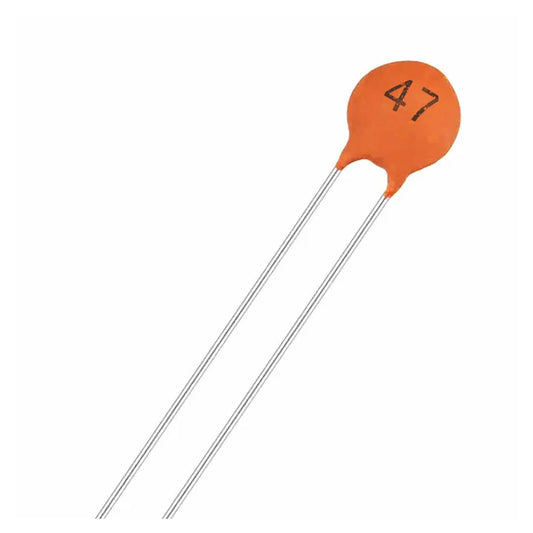 47 Pico Farad (47pF) Ceramic Capacitor | Radial Disc Capacitor for RF Circuits, Oscillators, Filters & DIY Electronics Projects