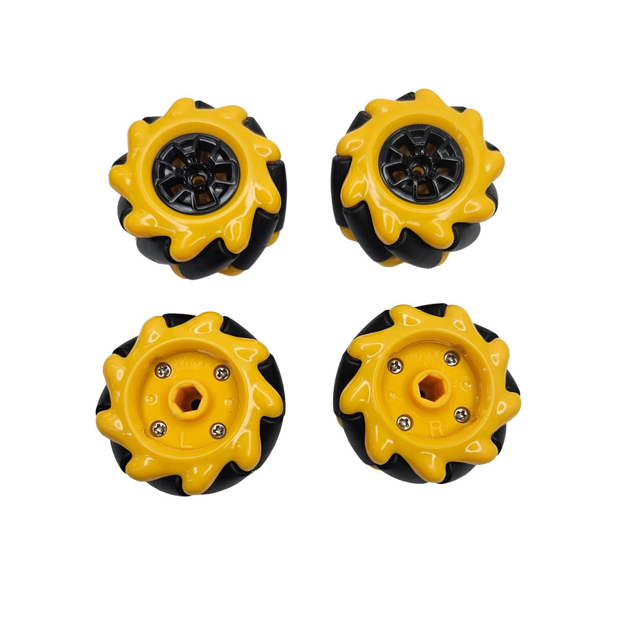 Mecanum Wheel 48mm with Clamp | 4 Wheel for Omnidirectional Small Robotics Projects