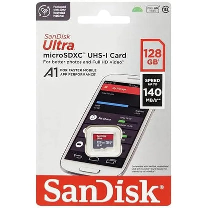 SanDisk Ultra 128GB Micro SD Card – Up to 140MB/s Class 10 UHS-I A1 Full HD Memory Card