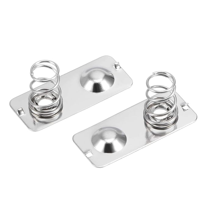 Positive & Negative Battery Spring Contacts Pair for AA & AAA Battery Holders | Metal Battery Terminal Contacts for DIY Electronics, Battery Boxes & Repair
