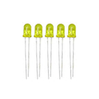 5mm LED – (Yellow) Pack of 5 | Light Emitting Diode (LED) High Brightness Round LED for Arduino, DIY Electronics & Indicator Applications