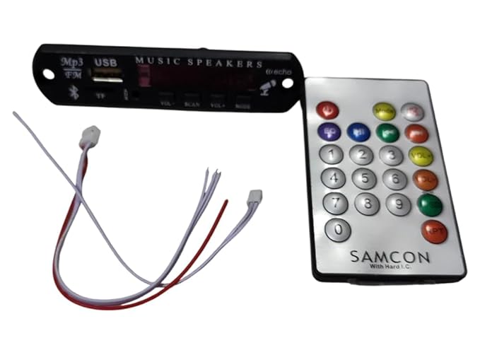 SAMCON  Bluetooth FM Audio Board with Remote USB SD AUX 5V P6 MP3 Player FM Modulator Panel