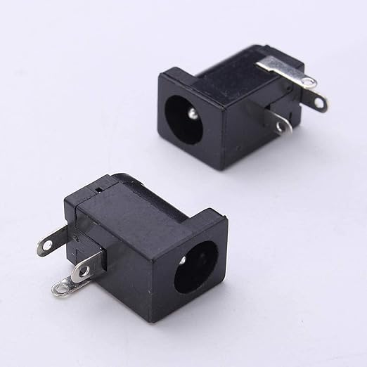 PCB Mount DC Power Jack Socket 5.5x2.1mm 3 Pin Female Connector