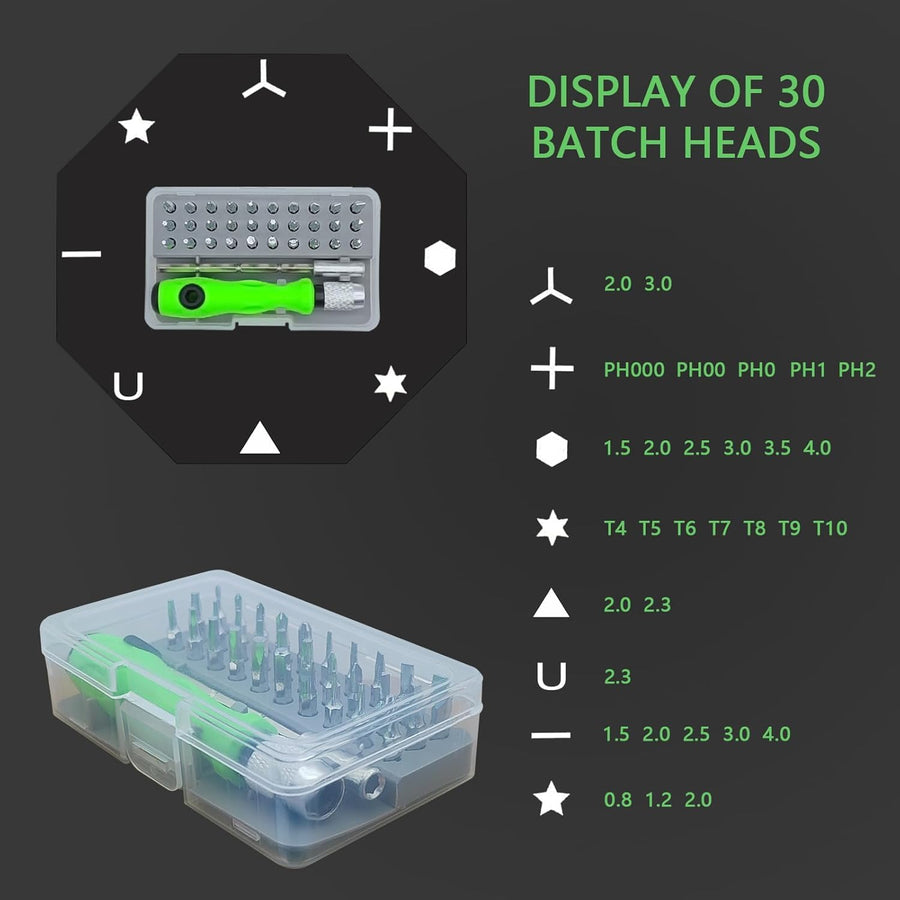 32 in 1 Multi Purpose Precision Screwdriver Set with Magnetic Bits & Storage Box for Electronics Repair