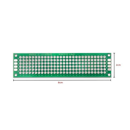 2x8cm Double Side Green Dot Board | PCB Prototype Board FR4 Universal DIY Soldering Board