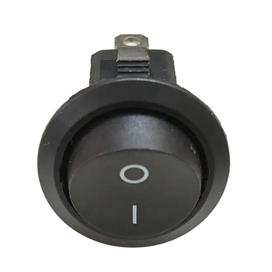 6A 250V AC SPST ON-OFF Round Rocker Switch Black | 2 Pin Panel Mount Power Switch for DIY Electronics & Appliances